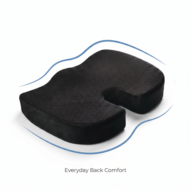 Orthopaedic Seat Cushion - Support Back Pain, Relieve Coccyx Pressure