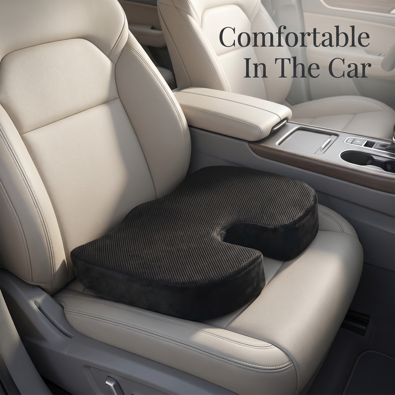 Orthopaedic Seat Cushion - Support Back Pain, Relieve Coccyx Pressure