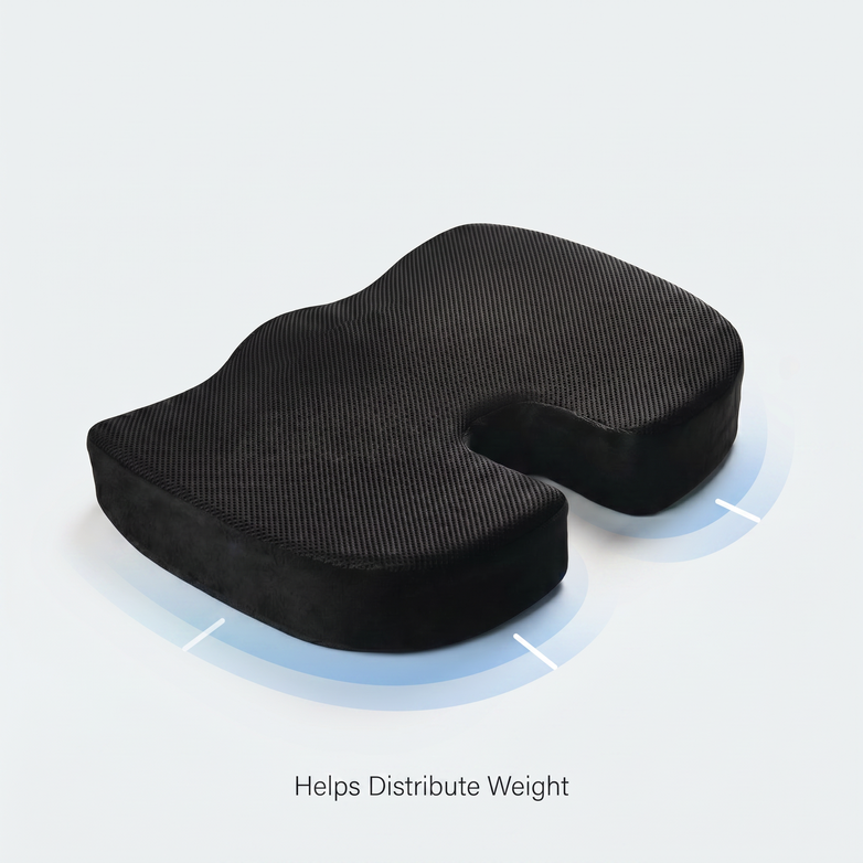 Orthopaedic Seat Cushion - Support Back Pain, Relieve Coccyx Pressure
