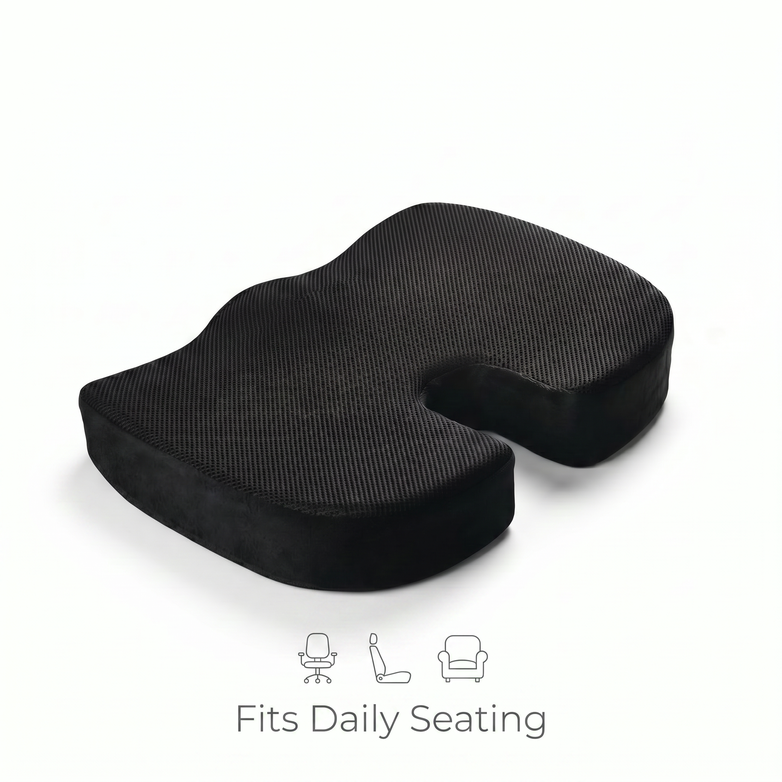 Orthopaedic Seat Cushion - Support Back Pain, Relieve Coccyx Pressure