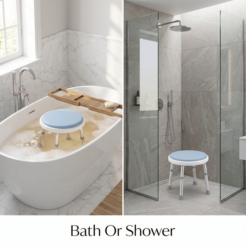 EQUIPMED Shower Chair - Safer Showering, Stable Daily Support