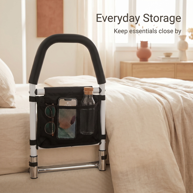Bed Safety Rail - Prevent Falls, Get In And Out Easier