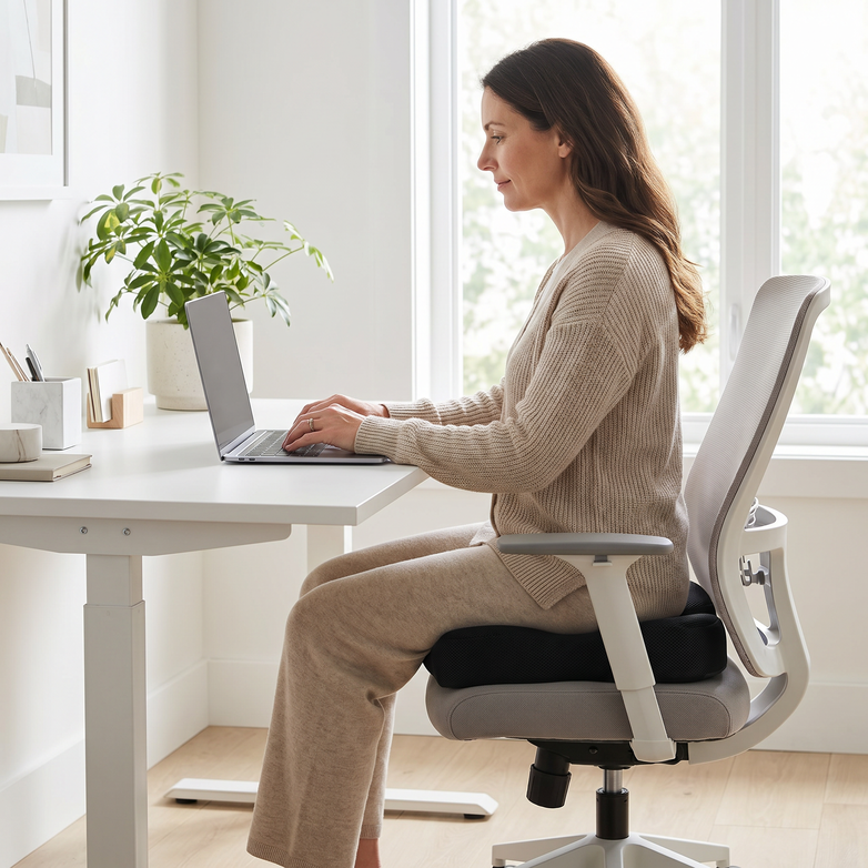 Orthopaedic Seat Cushion - Support Back Pain, Relieve Coccyx Pressure