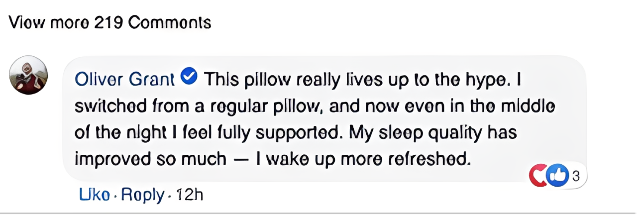 Customer reviews from verified Australian buyers praising Terra Wellness Ergonomic Pillow 2.0 for neck pain relief