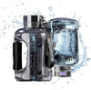Hydrogen water bottle sleek design with water splash showing fresh antioxidant hydration