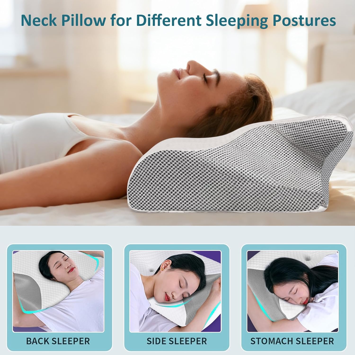 Cervical Neck Pillow - Align Spine Architecture, Erase Morning Stiffness Fast