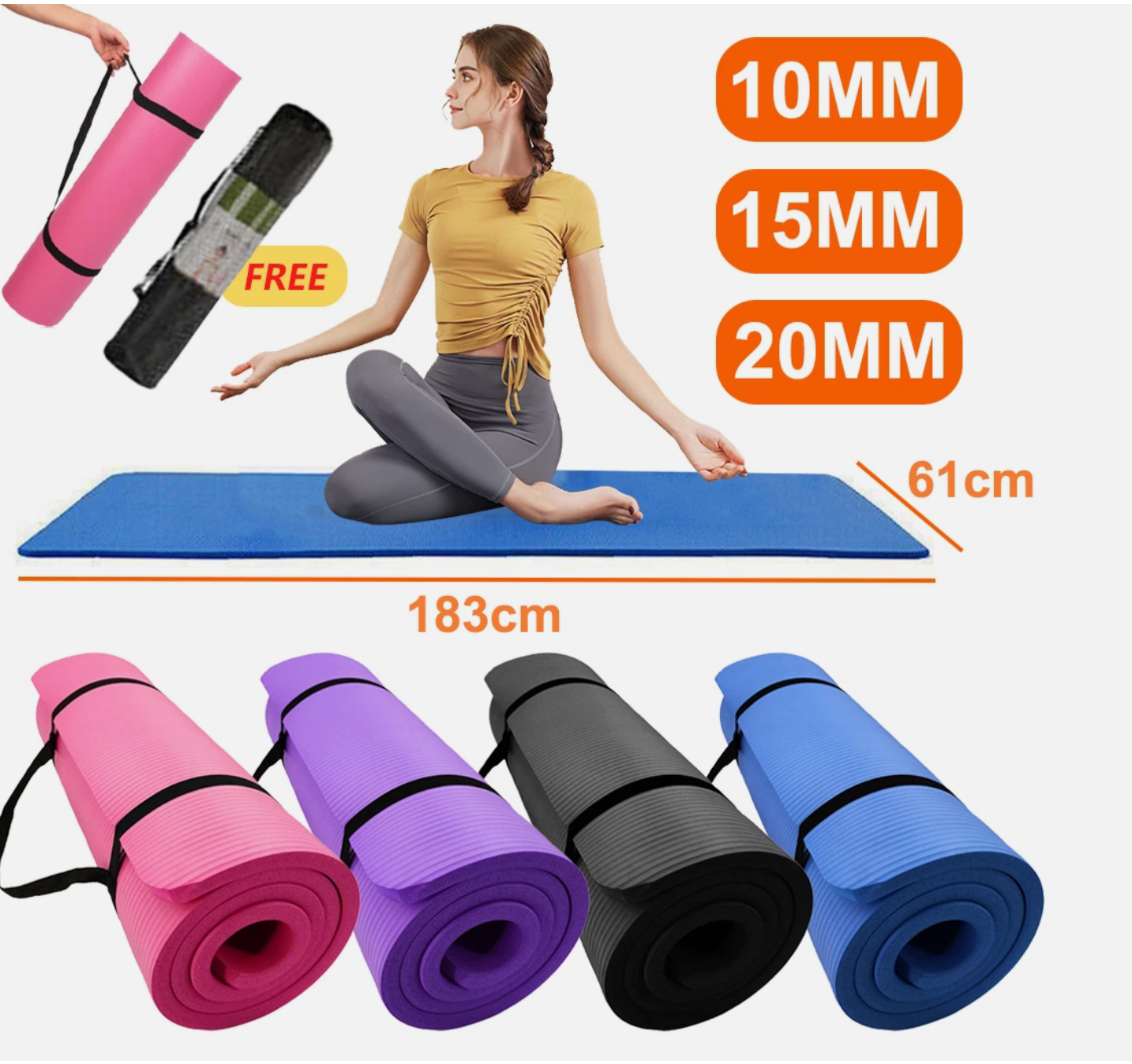 Premium Yoga Mat - Extra Cushioning, Built To Last