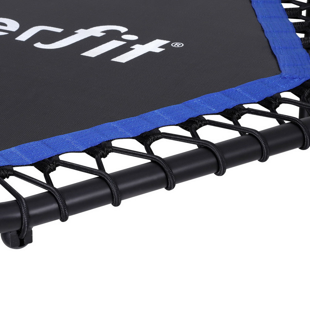 Exercise trampoline durable bounce mat and elastic cords for joint friendly cardio training