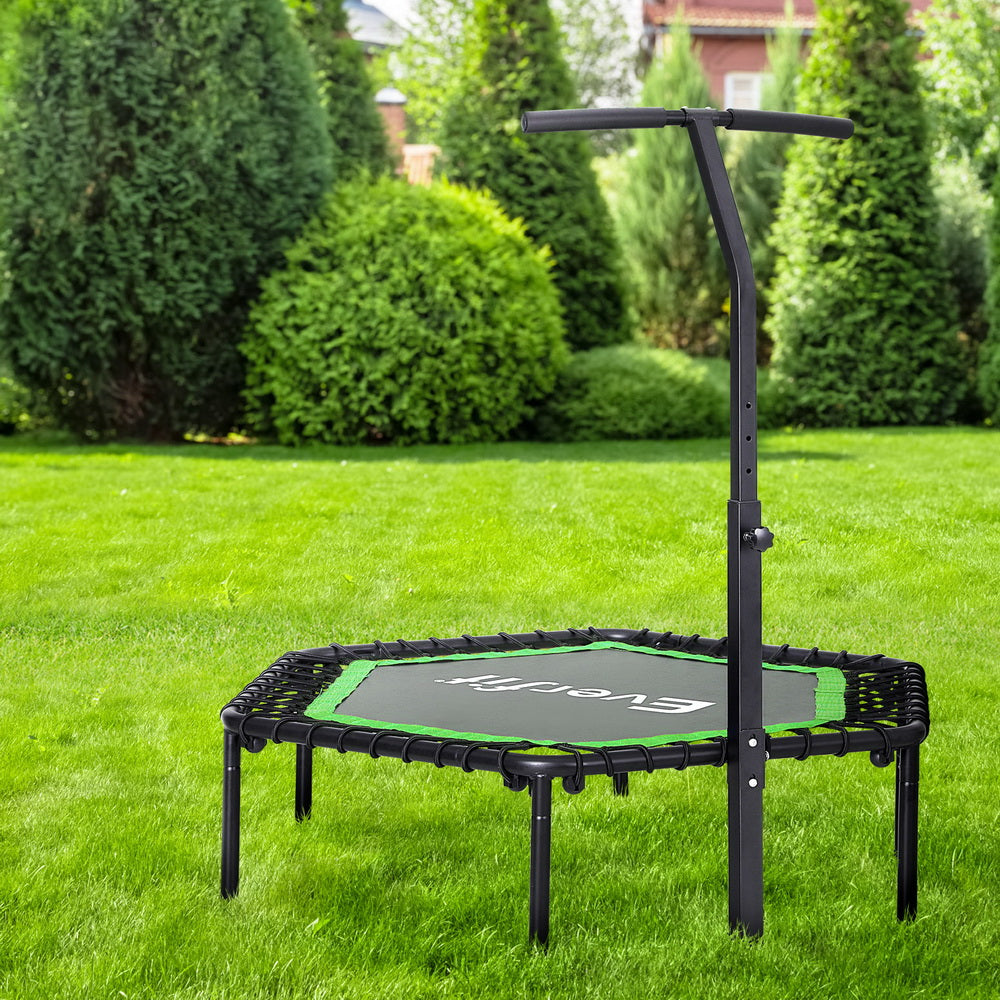 Exercise trampoline rebounder for fitness fun cardio and balance exercises outdoors