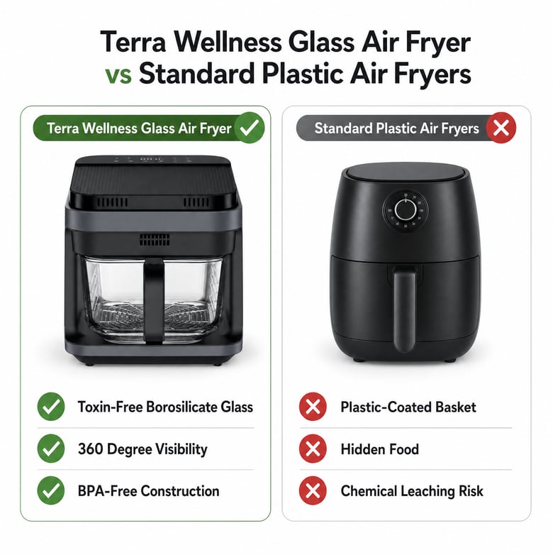 5.5L Glass Air Fryer - Healthy Choice, Reduce Oil.....