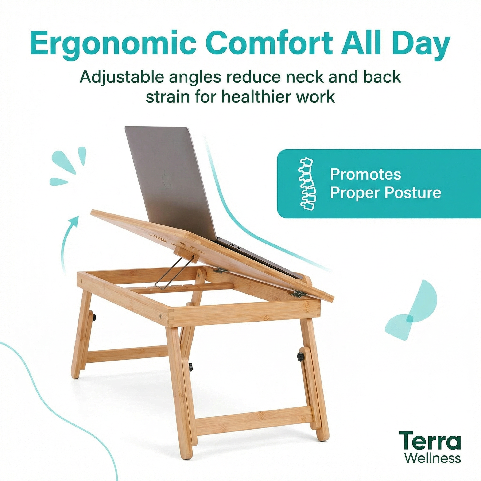Adjustable Laptop Bed Table - Work Anywhere, Boost Comfort
