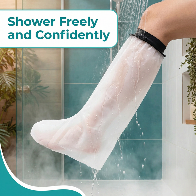 Leg Cast Protector - Stay Dry, Shower Freely, Reuse Endlessly