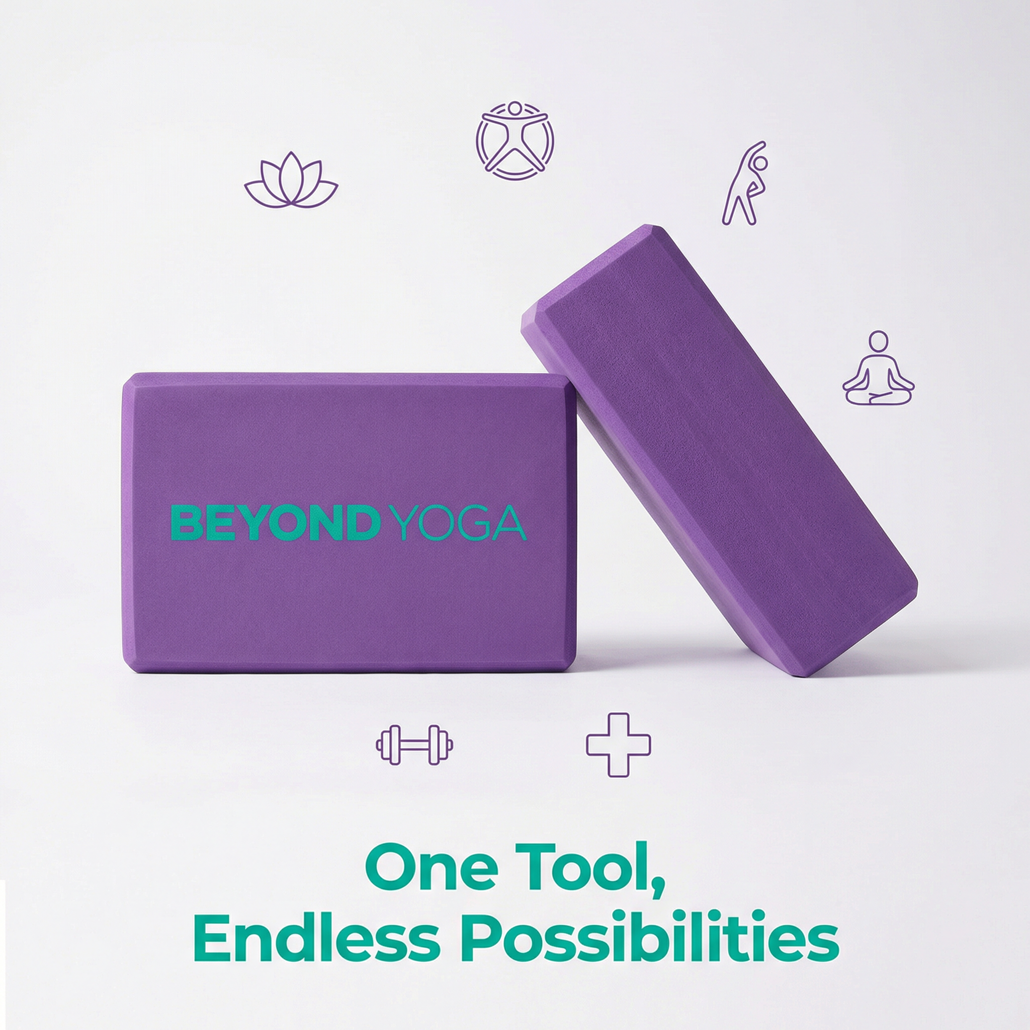 Yoga Blocks (2-Pack) - Deepen Stretches, Prevent Injury