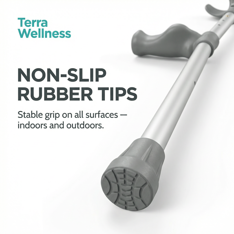 Forearm Elbow Crutches (Pair) - Adjustable, Heavy-Duty Support up to 160kg