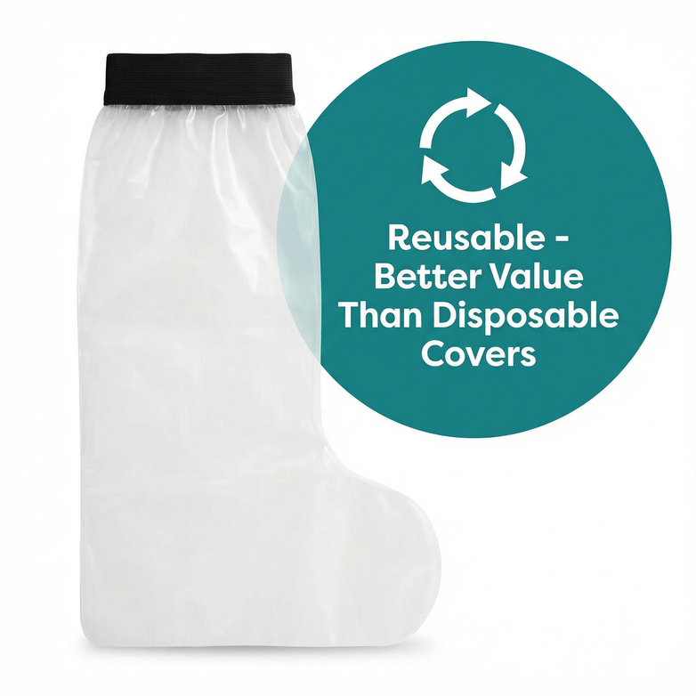 Leg Cast Protector - Stay Dry, Shower Freely, Reuse Endlessly