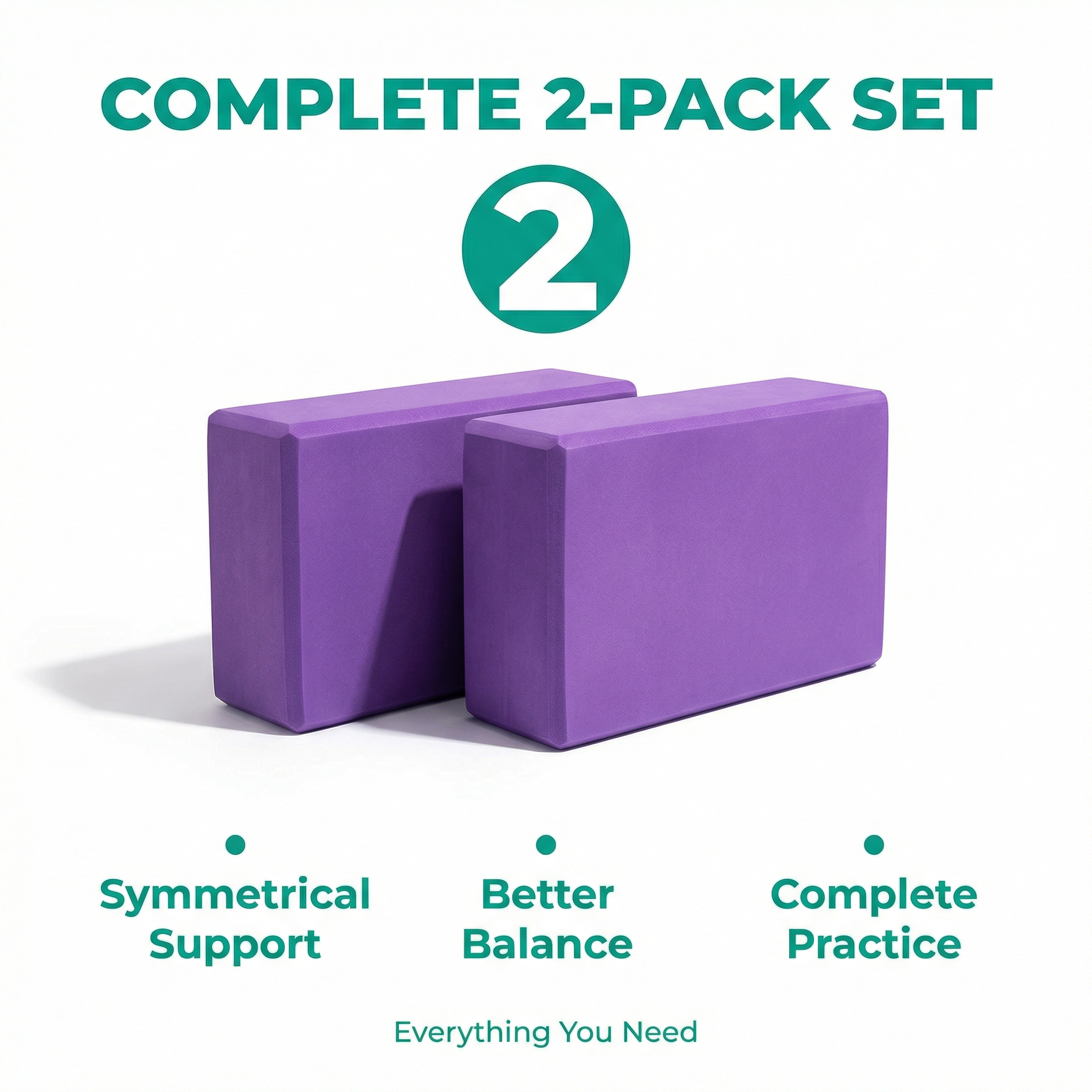 Yoga Blocks (2-Pack) - Deepen Stretches, Prevent Injury