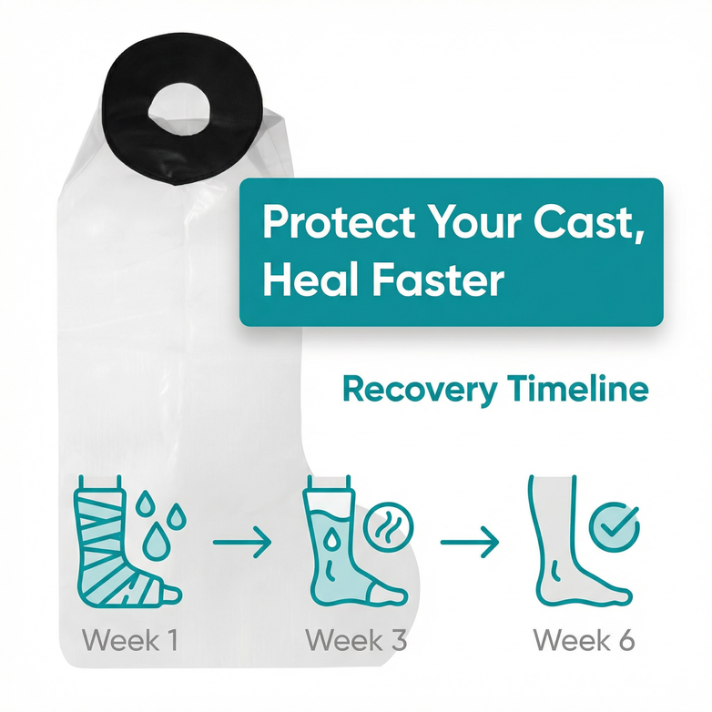 Leg Cast Protector - Stay Dry, Shower Freely, Reuse Endlessly