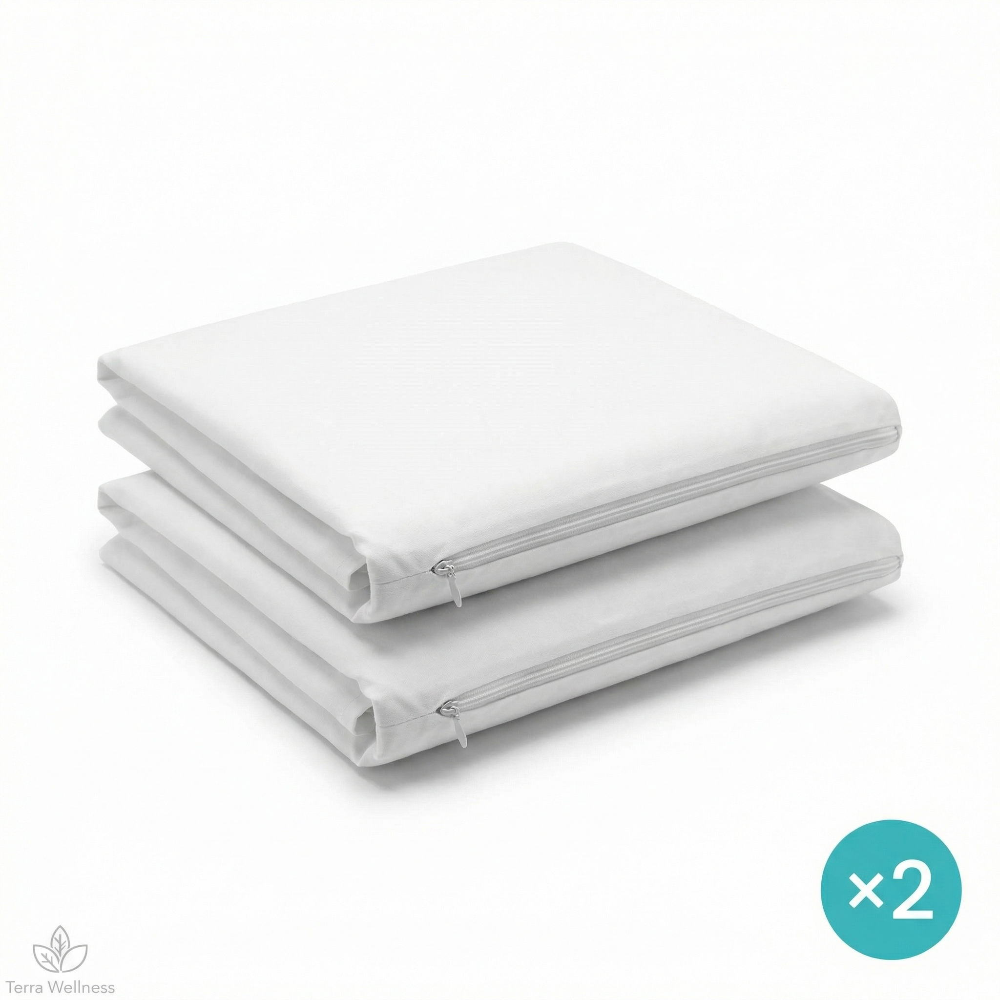 Waterproof Pillow Protectors (2-Pack) - Block Allergens, Sleep Cleaner