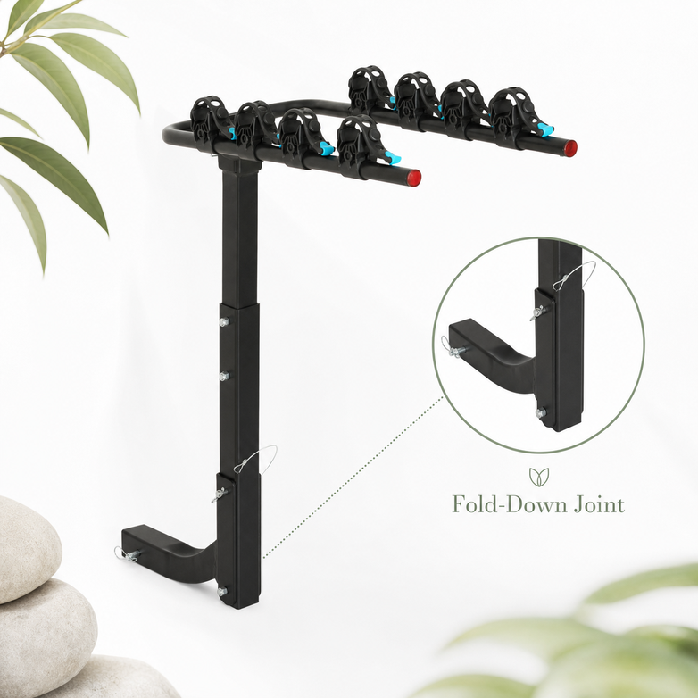 4-Bike Hitch Rack - Secure Quad Transport, Easy Fold Access