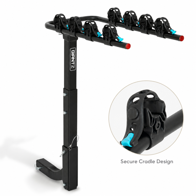 4-Bike Hitch Rack - Secure Quad Transport, Easy Fold Access