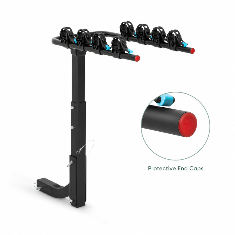 4-Bike Hitch Rack - Secure Quad Transport, Easy Fold Access