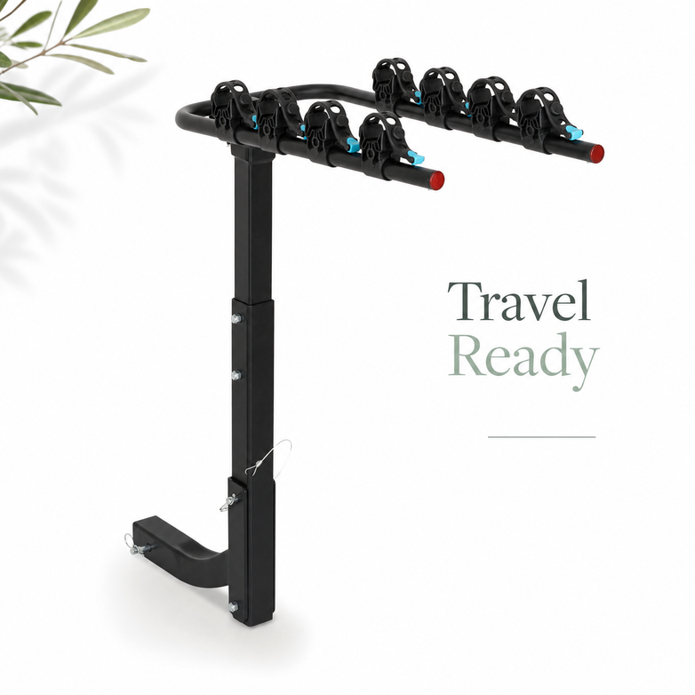 4-Bike Hitch Rack - Secure Quad Transport, Easy Fold Access