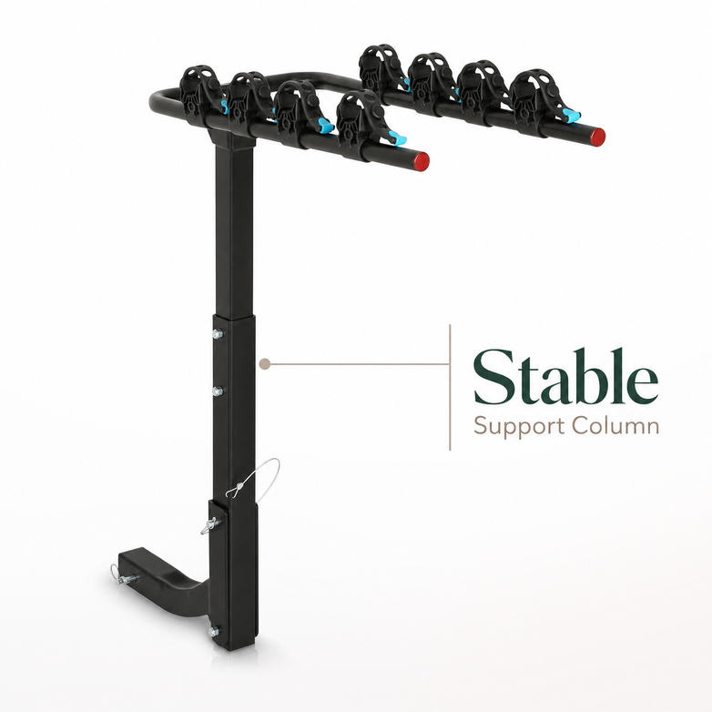 4-Bike Hitch Rack - Secure Quad Transport, Easy Fold Access