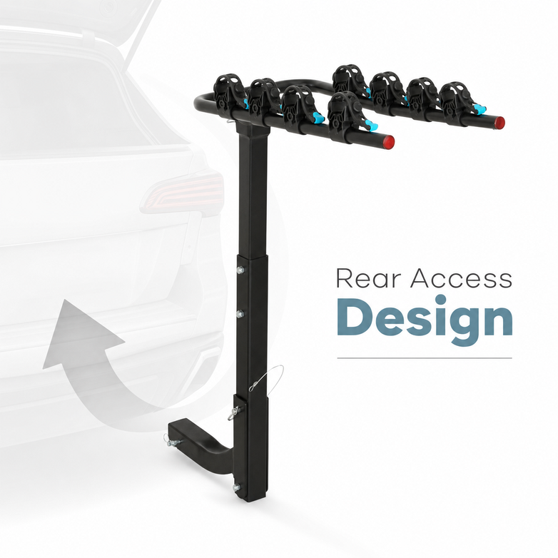 4-Bike Hitch Rack - Secure Quad Transport, Easy Fold Access