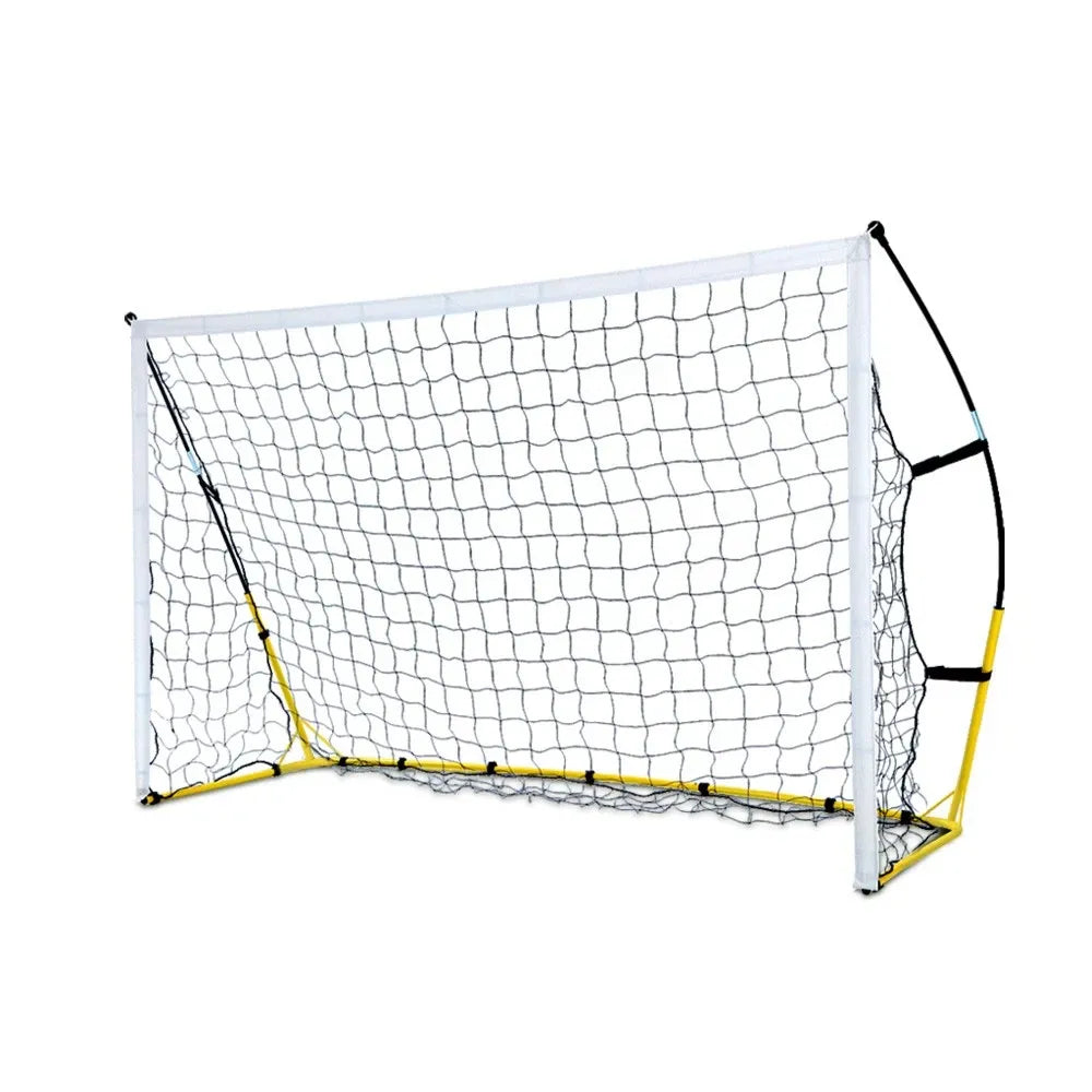 Compact white portable soccer goal ideal for kids, backyard games and practice sessions