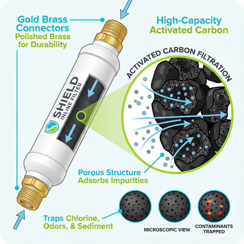 Inline Caravan Water Filter – Remove Chlorine, Enjoy Cleaner Drinking Water