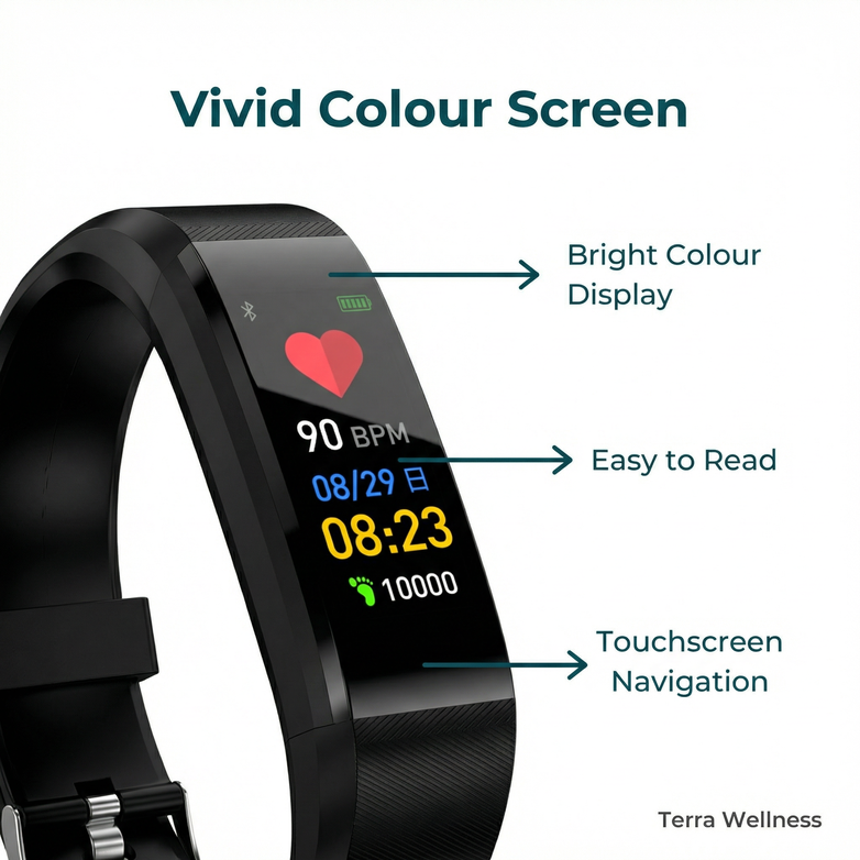 Smart Fitness Bracelet — Track Heart Rate, Sleep & Steps Daily