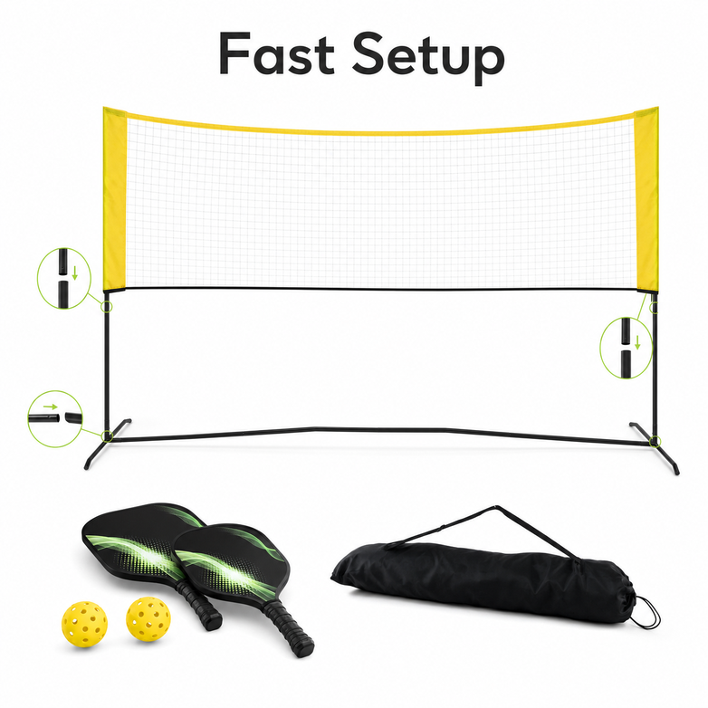 Pickle Ball Set - Play Anywhere Fast, Setup In Seconds