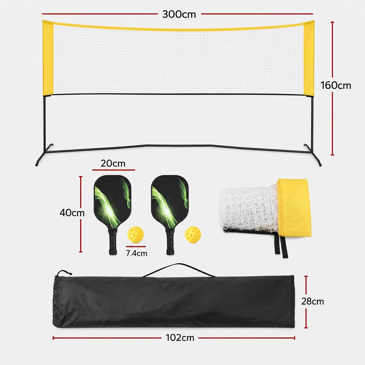 Pickle Ball Set - Play Anywhere Fast, Setup In Seconds