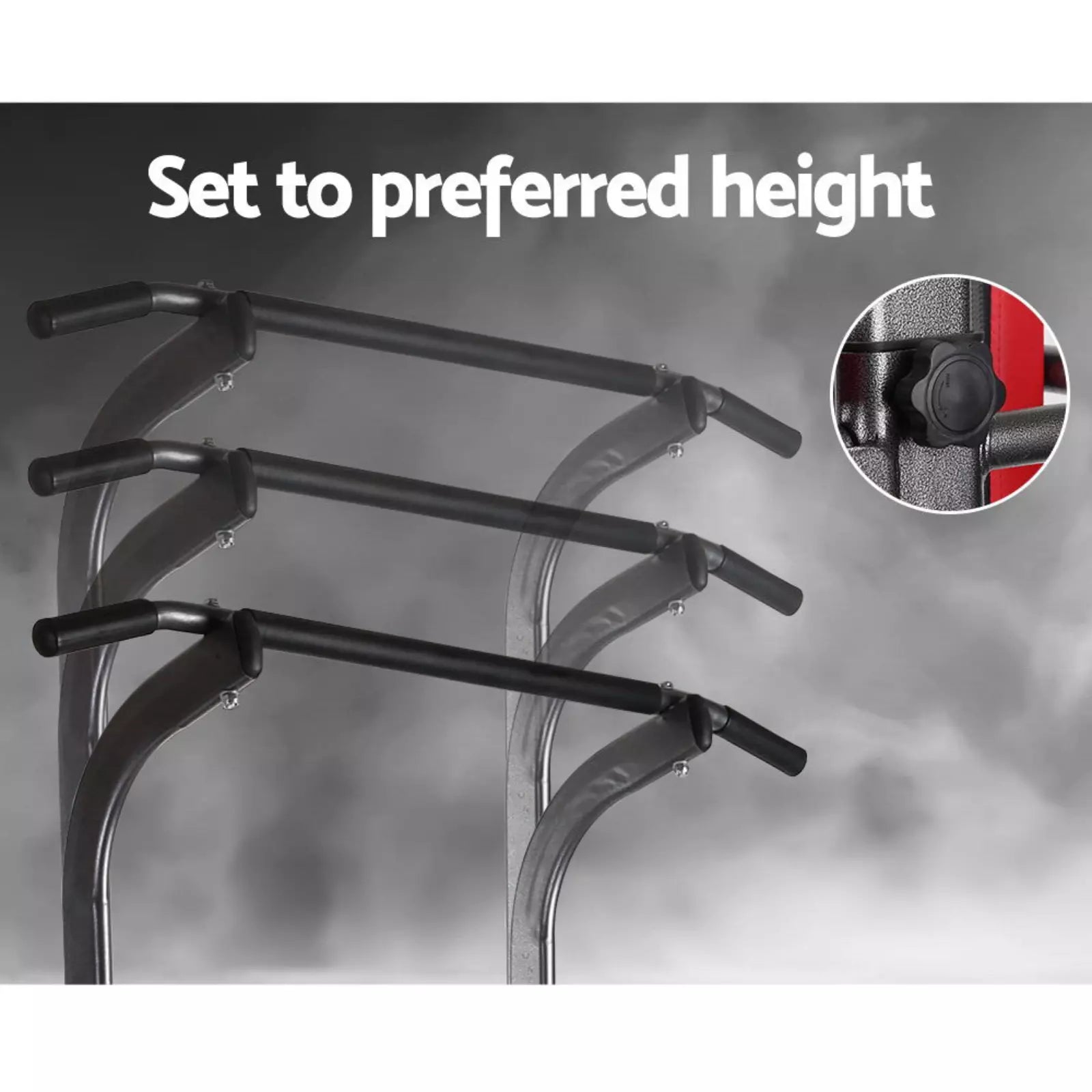 Chin up tower cushioned grips and adjustable height for comfortable workouts