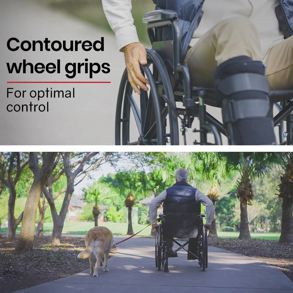 EQUPMED 24" Wheelchair - Folds For Easy Transport, Supports Up To 136kg