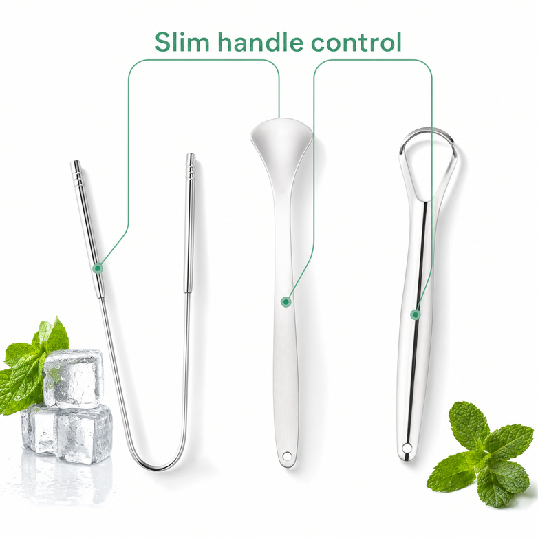 Tongue Scraper - Eliminate Bad Breath, Improve Oral Hygiene