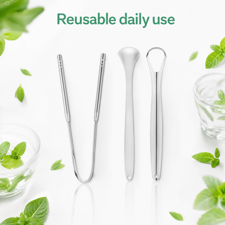 Tongue Scraper - Eliminate Bad Breath, Improve Oral Hygiene