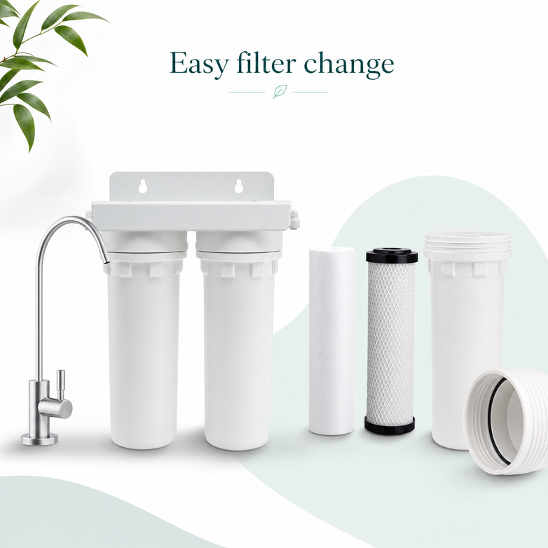 Twin Undersink Filter - Remove Harsh Toxins, Pure Drinking Water