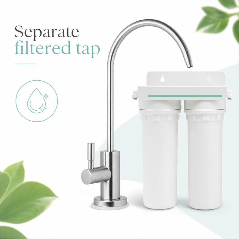 Twin Undersink Filter - Remove Harsh Toxins, Pure Drinking Water